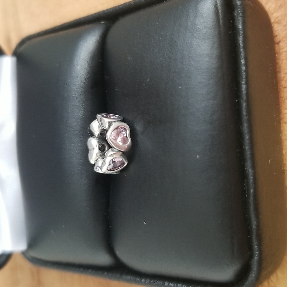 Pandora "Space In My Heart" Pink CZ & Sterling Silver Spacer